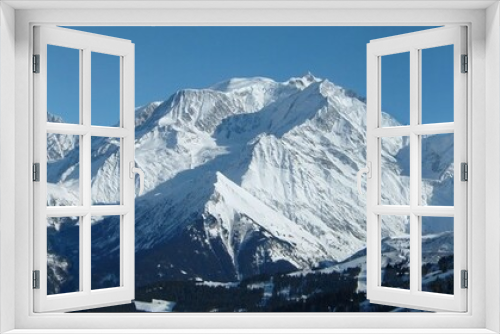 Fototapeta Naklejka Na Ścianę Okno 3D - Massif du Mont Blanc vu du Mont d'Arbois à Megève