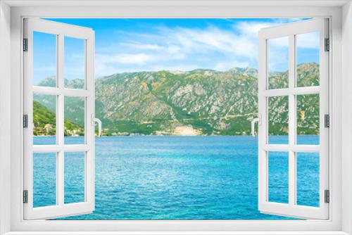 Fototapeta Naklejka Na Ścianę Okno 3D - A beautiful summer landscape of the Bay of Kotor coastline - Boka Bay
