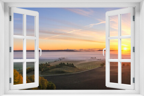 Fototapeta Naklejka Na Ścianę Okno 3D - Panoramic view at a sunrise