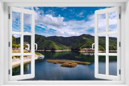 Fototapeta Naklejka Na Ścianę Okno 3D - lake and mountains-Soyang lake, chunchun, Gangwondo, Korea