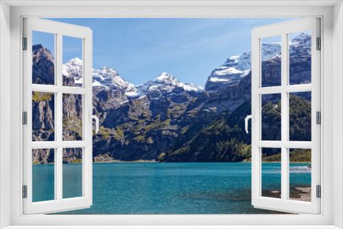 Fototapeta Naklejka Na Ścianę Okno 3D - le lac Oeschienesee dans les alpes Suisses
