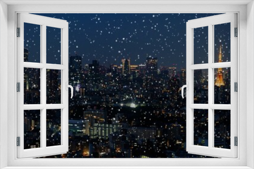 Fototapeta Naklejka Na Ścianę Okno 3D - 東京　雪