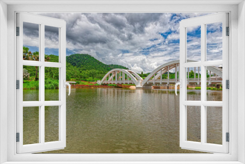 Fototapeta Naklejka Na Ścianę Okno 3D - Ban Tha Chomphu White Bridge