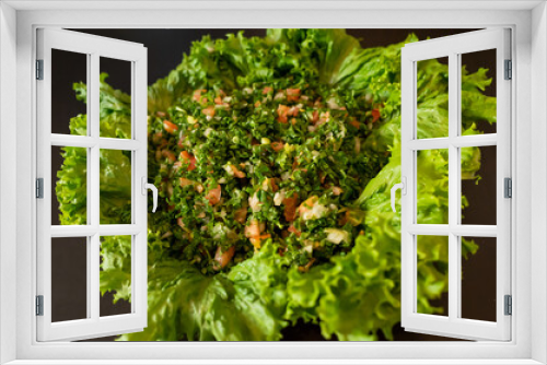 Fototapeta Naklejka Na Ścianę Okno 3D - homemade middle eastern food: tabbuleh salad cooked in japan