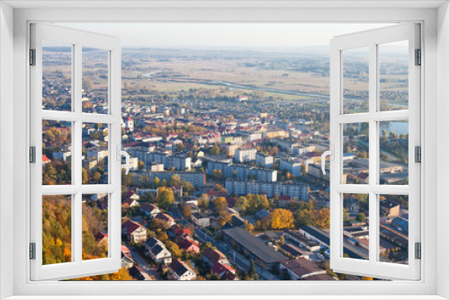 Fototapeta Naklejka Na Ścianę Okno 3D - aerial view of Pinczow city suburbs in Poland