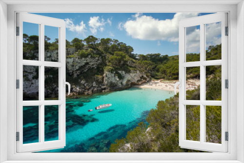 Fototapeta Naklejka Na Ścianę Okno 3D - Beautiful beach Cala Macarelleta on a sunny vacation day in Menorca, Spain