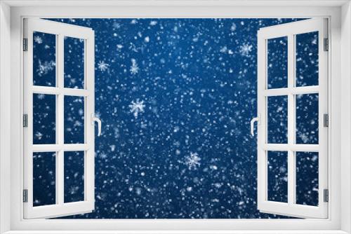 Fototapeta Naklejka Na Ścianę Okno 3D - The winter background, falling snowflakes
