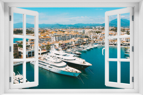 Fototapeta Naklejka Na Ścianę Okno 3D - Puerto Banus marina with luxury yachts, Marbella, Spain
