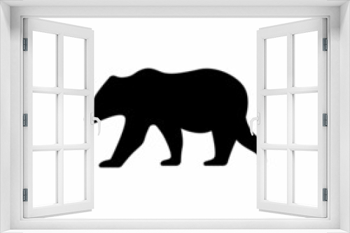 Fototapeta Naklejka Na Ścianę Okno 3D - grizzly bear silhouette flat icon vector illustration