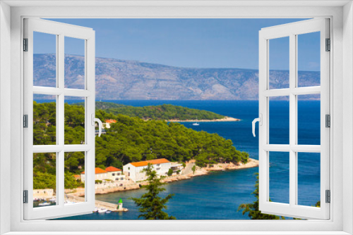 Fototapeta Naklejka Na Ścianę Okno 3D - Blick von der Insel Brac nach Baska Voda, Kroatien