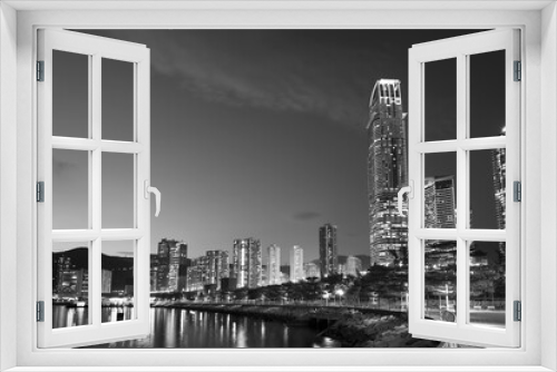 Fototapeta Naklejka Na Ścianę Okno 3D - Skyline of midtown of Hong Kong city at night
