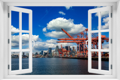 Fototapeta Naklejka Na Ścianę Okno 3D - Port w Seattle