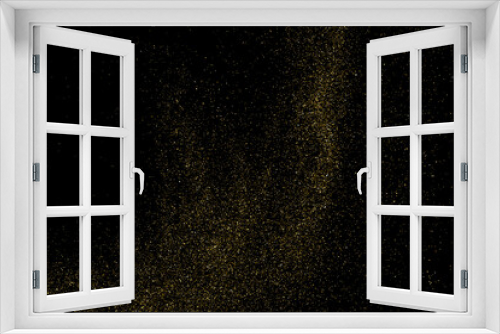 Fototapeta Naklejka Na Ścianę Okno 3D - Gold Glitter Texture Isolated on Black Background. Golden stardust. Amber Particles Color. Sparkles Rain. Vector Illustration, Eps 10.