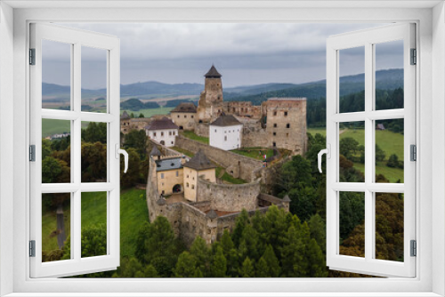 Aerial view of the castle in Stara Lubovna, Slovakia