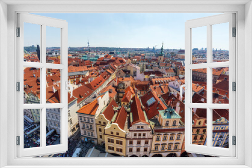 Fototapeta Naklejka Na Ścianę Okno 3D - Beautiful morning view of Prague from the Astronomical Clock in Czechia.