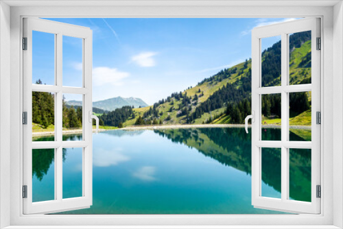 Fototapeta Naklejka Na Ścianę Okno 3D - Lake of Balme and Mountain landscape in La Clusaz, France