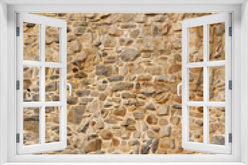 Fototapeta Naklejka Na Ścianę Okno 3D - Old stone wall texture from Cyprus.