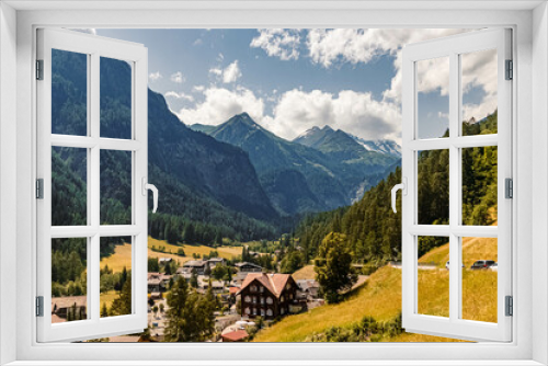 Fototapeta Naklejka Na Ścianę Okno 3D - Beautiful alpine summer view with the famous Grossglockner summit in the background near Heiligenblut, Kaernten, Austria