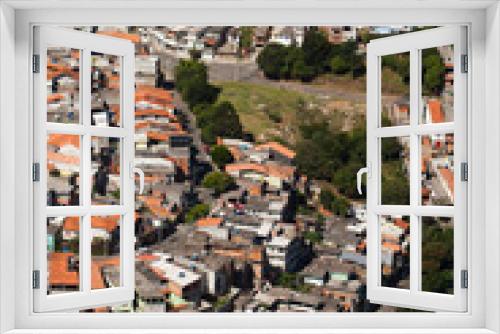 SAO PAULO BRAZIL CITY AERIAL Condominium - Slum - Favela. VIEW. High quality photo