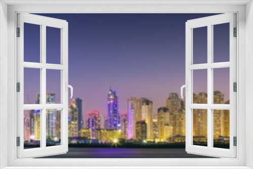 Fototapeta Naklejka Na Ścianę Okno 3D - Dubai Marina bay view from Palm Jumeirah, UAE