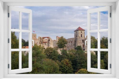 Ancient Tenczyn castle on hill in Rudna, Lesser Poland