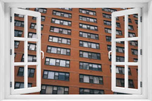 Fototapeta Naklejka Na Ścianę Okno 3D - facade of a residential building in Brooklyn New York City urban windows 