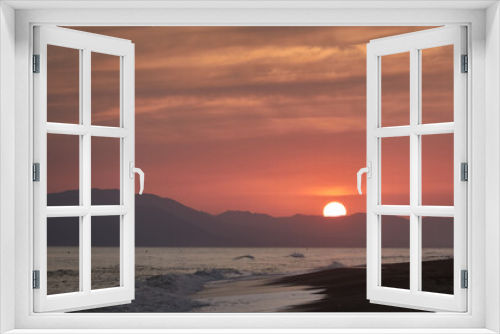 Fototapeta Naklejka Na Ścianę Okno 3D - Sunset on the beach of Benajarafe. Malaga. Andalusia. Spain.