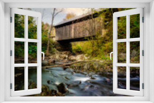 Fototapeta Naklejka Na Ścianę Okno 3D - Bridge View
One of the many, beautiful covered bridges of Vermont.