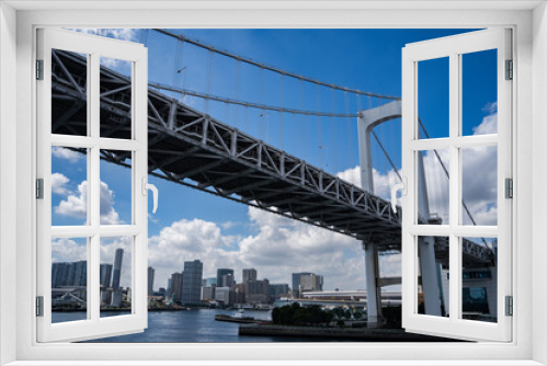Fototapeta Naklejka Na Ścianę Okno 3D - 下から見上げたレインボーブリッジ