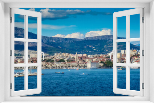Fototapeta Naklejka Na Ścianę Okno 3D - View of Split Croatia from Boat