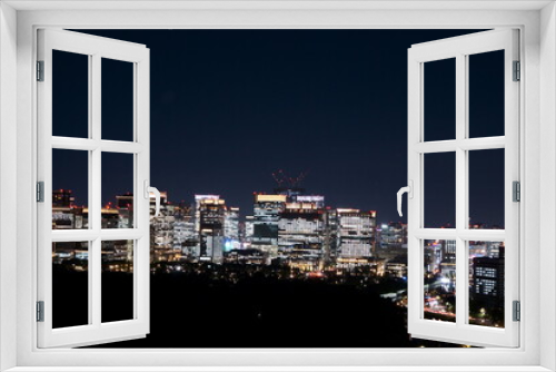 Fototapeta Naklejka Na Ścianę Okno 3D - Tokyo, Castle, Imperial Palace, Woodland, Skyscrapers, Otemachim, Night