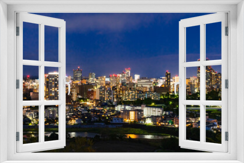 Fototapeta Naklejka Na Ścianę Okno 3D - 仙台城跡から望む市内中心部　夜景