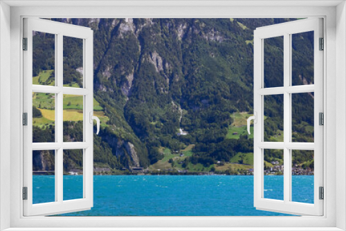 Fototapeta Naklejka Na Ścianę Okno 3D - Alps on the edge of Lake Lucerne
