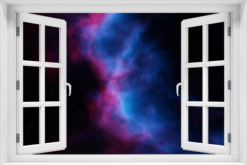 Fototapeta Naklejka Na Ścianę Okno 3D - Nebula in space, science fiction wallpaper, stars and galaxy, 3d illustration