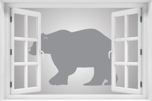 Fototapeta Naklejka Na Ścianę Okno 3D - Bear silhouette icon isolated on gray background. Trendy bear silhouette icon in flat style. Bear template for web site, app, ui and logo. Vector illustration, EPS 10