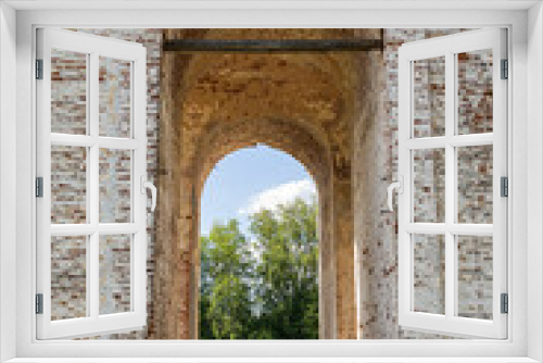 Fototapeta Naklejka Na Ścianę Okno 3D - arch, passage in a brick wall