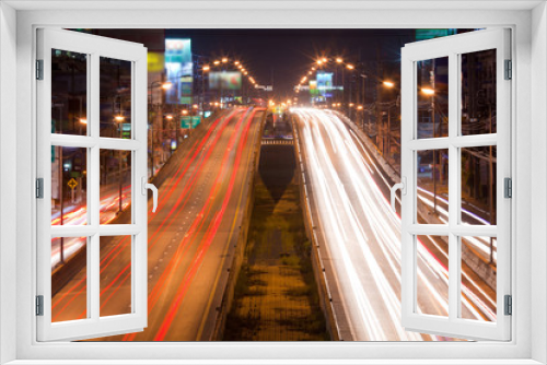 Fototapeta Naklejka Na Ścianę Okno 3D - Night traffic lights