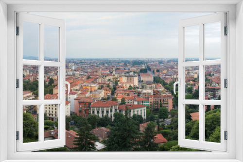 Fototapeta Naklejka Na Ścianę Okno 3D - Panoramic view of the Bergamo city, Italy