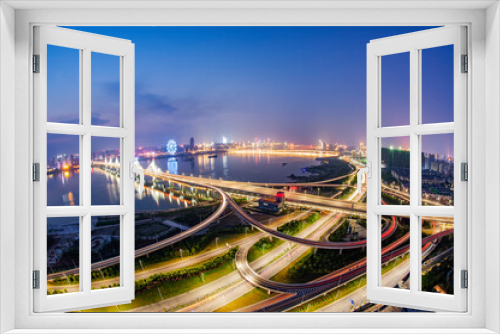 Fototapeta Naklejka Na Ścianę Okno 3D - Night view of Chaoyang Bridge, Nanchang, China
