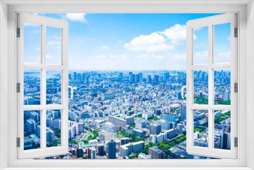 Fototapeta Naklejka Na Ścianę Okno 3D - 東京都心