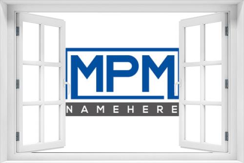 MPM Letters Logo With Rectangle Logo Vector 