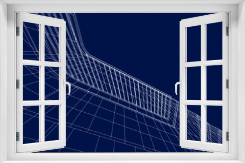 Fototapeta Naklejka Na Ścianę Okno 3D - abstract modern architecture digital drawing