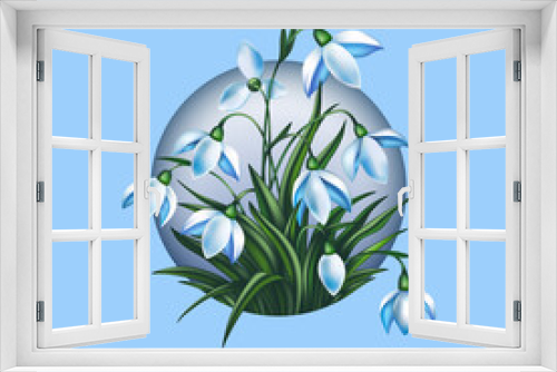 Fototapeta Naklejka Na Ścianę Okno 3D - Snowdrop flowers