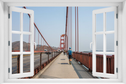 Fototapeta Naklejka Na Ścianę Okno 3D - Crossing the Golden Gate Bridge, San Francisco, California, U. S. A.