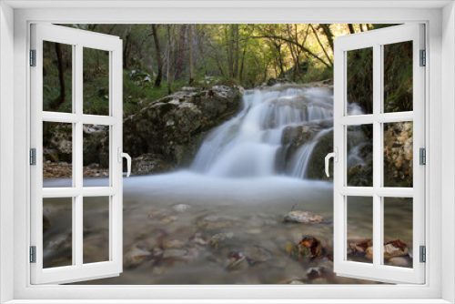 Fototapeta Naklejka Na Ścianę Okno 3D - Waldwasserfall
