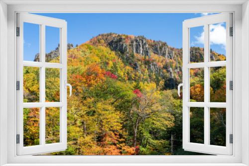 Fototapeta Naklejka Na Ścianę Okno 3D - 北海道秋の風景　層雲峡の紅葉