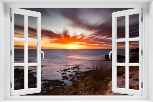 Fototapeta Naklejka Na Ścianę Okno 3D - Beach Sunset Long Exposure