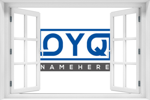 OYQ Letters Logo With Rectangle Logo Vector