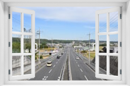 Fototapeta Naklejka Na Ścianę Okno 3D - 歩道橋から見た道路