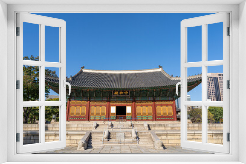 Fototapeta Naklejka Na Ścianę Okno 3D - traditional korean architecture in the park